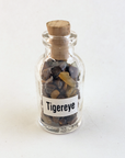 Tigers Eye Natural Crystal Chips Bottle - One Bottle on White Background