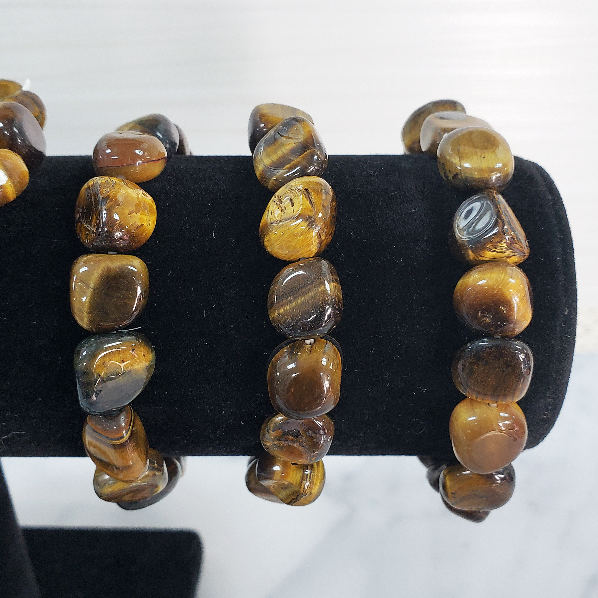 Tigers Eye Stone Natural Crystal Nugget Bead Bracelet - 5