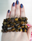 Tigers Eye Stone Natural Crystal Nugget Bead Bracelet - 4