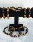 Tigers Eye Stone Natural Crystal Nugget Bead Bracelet