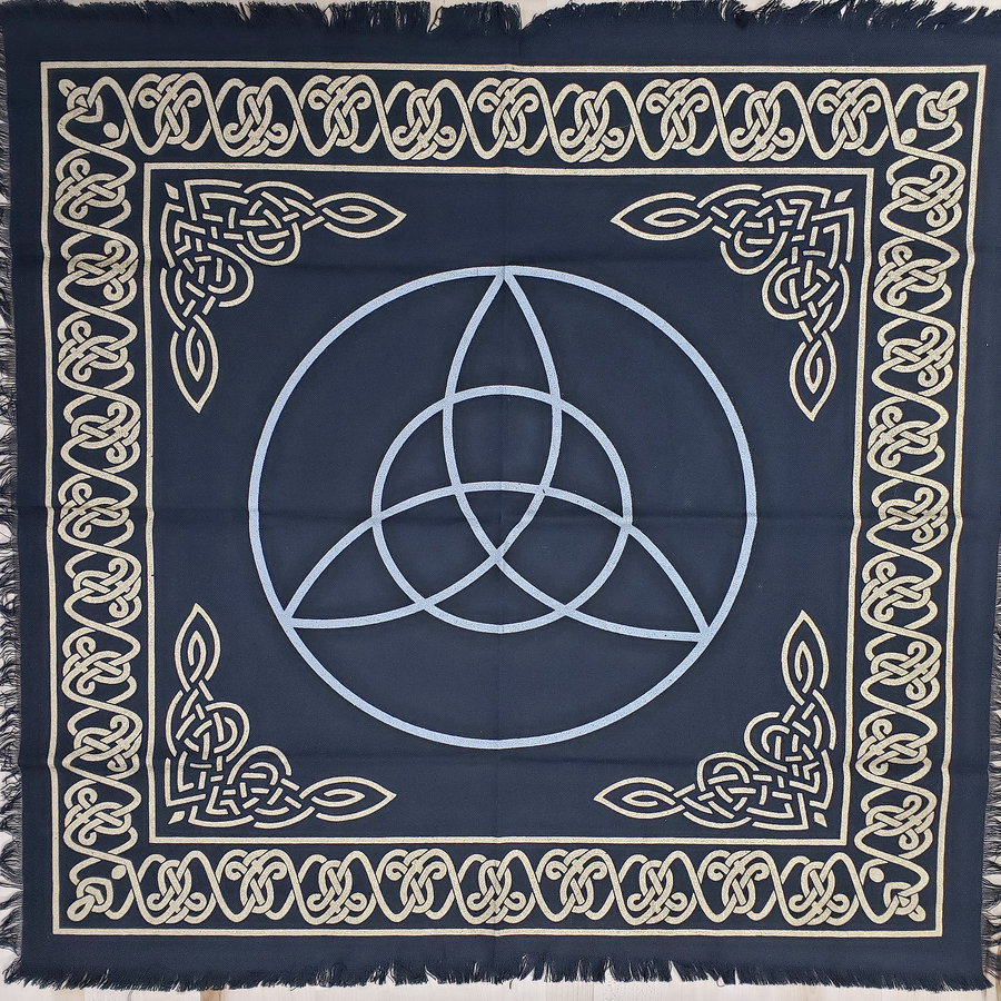 Black Triquetra Celtic Knot Altar Cloth