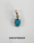 Turquoise Stone Natural Gemstone Sterling Silver Pendant - Rain - 2