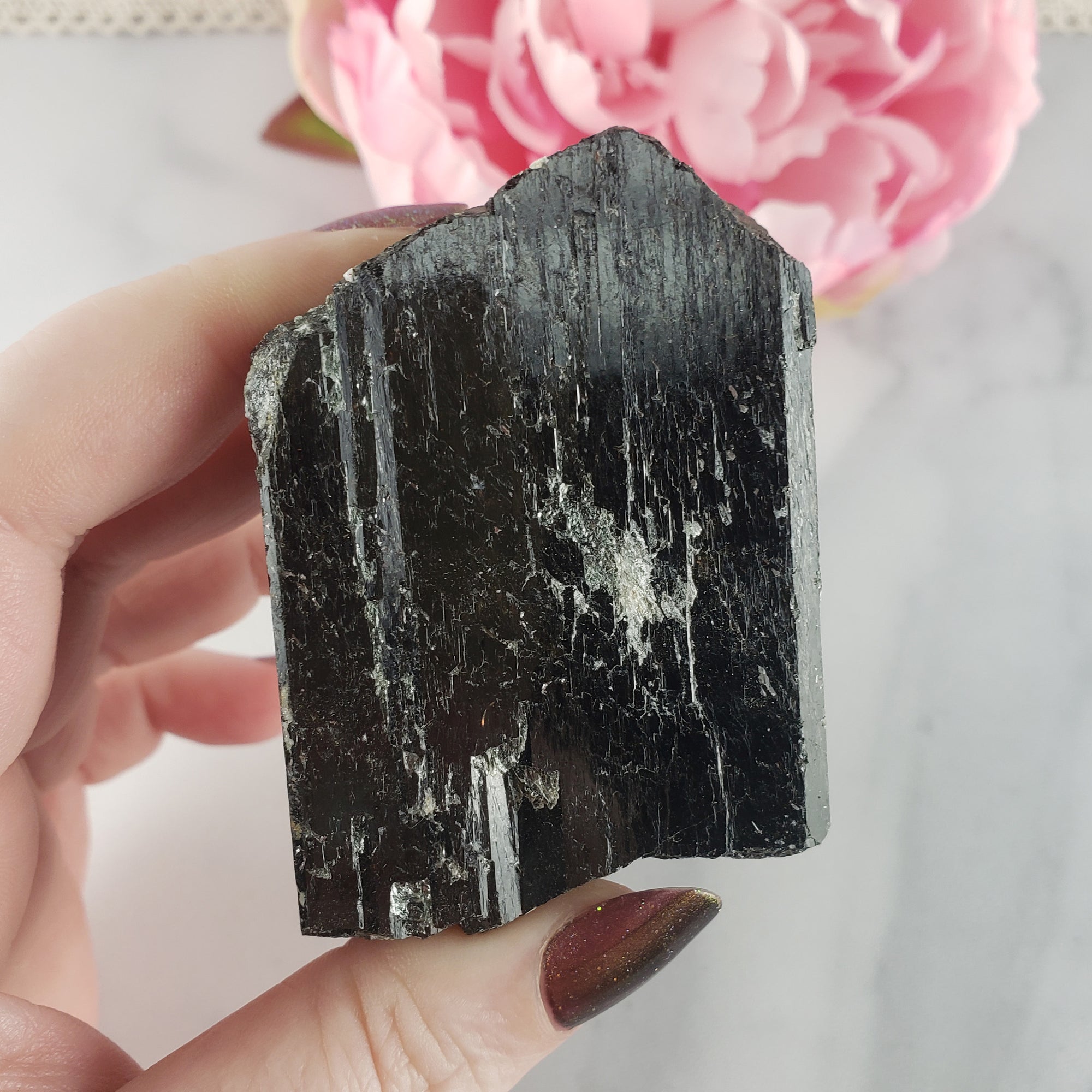 Unique Large Raw Black Tourmaline Crystal Natural Rough Gemstone | Terra - 5