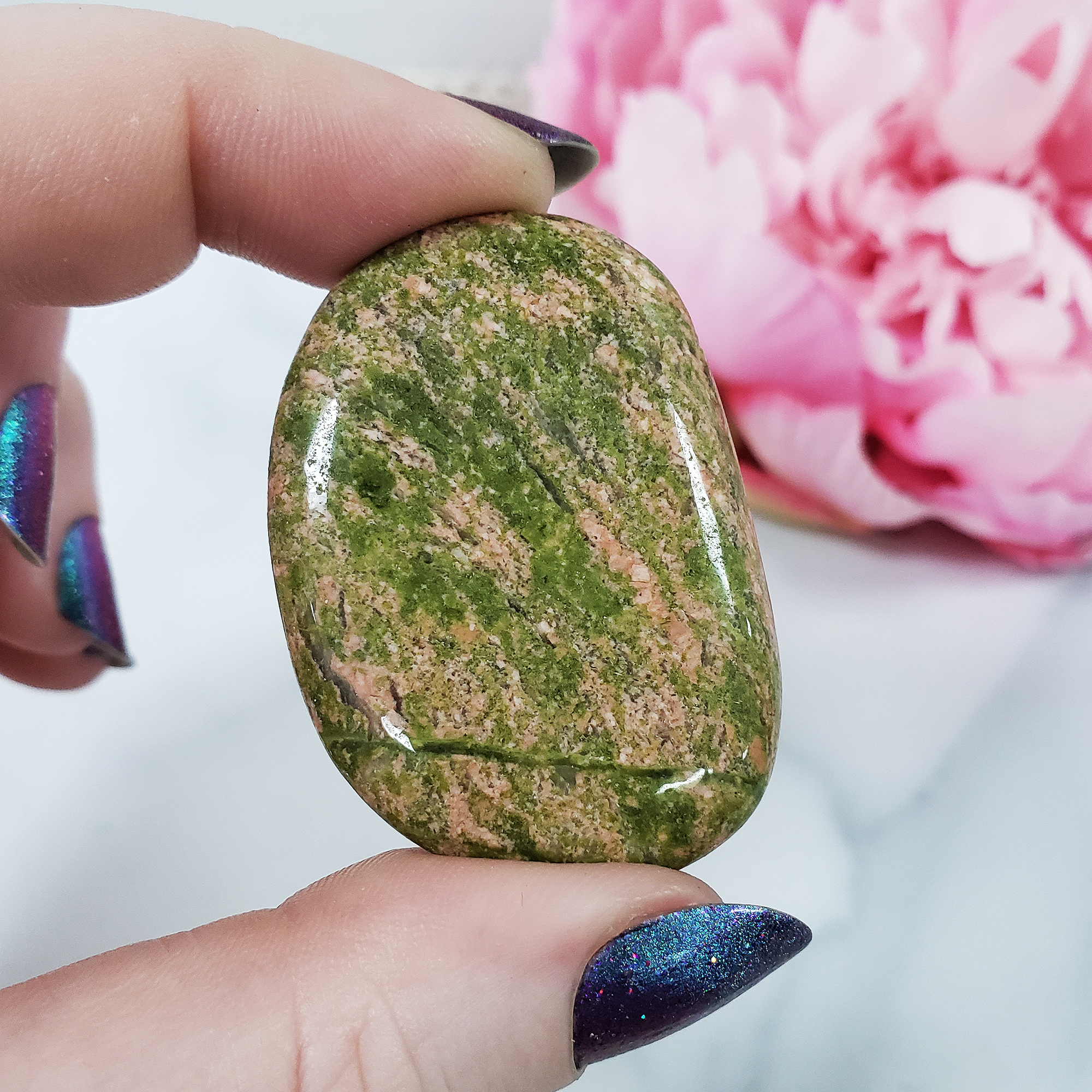 UNAKITE-JASPER-STONE-NATURAL-CRYSTAL-PALM-STONE-WORRY-STONE-FOR-MEDITATION - 4