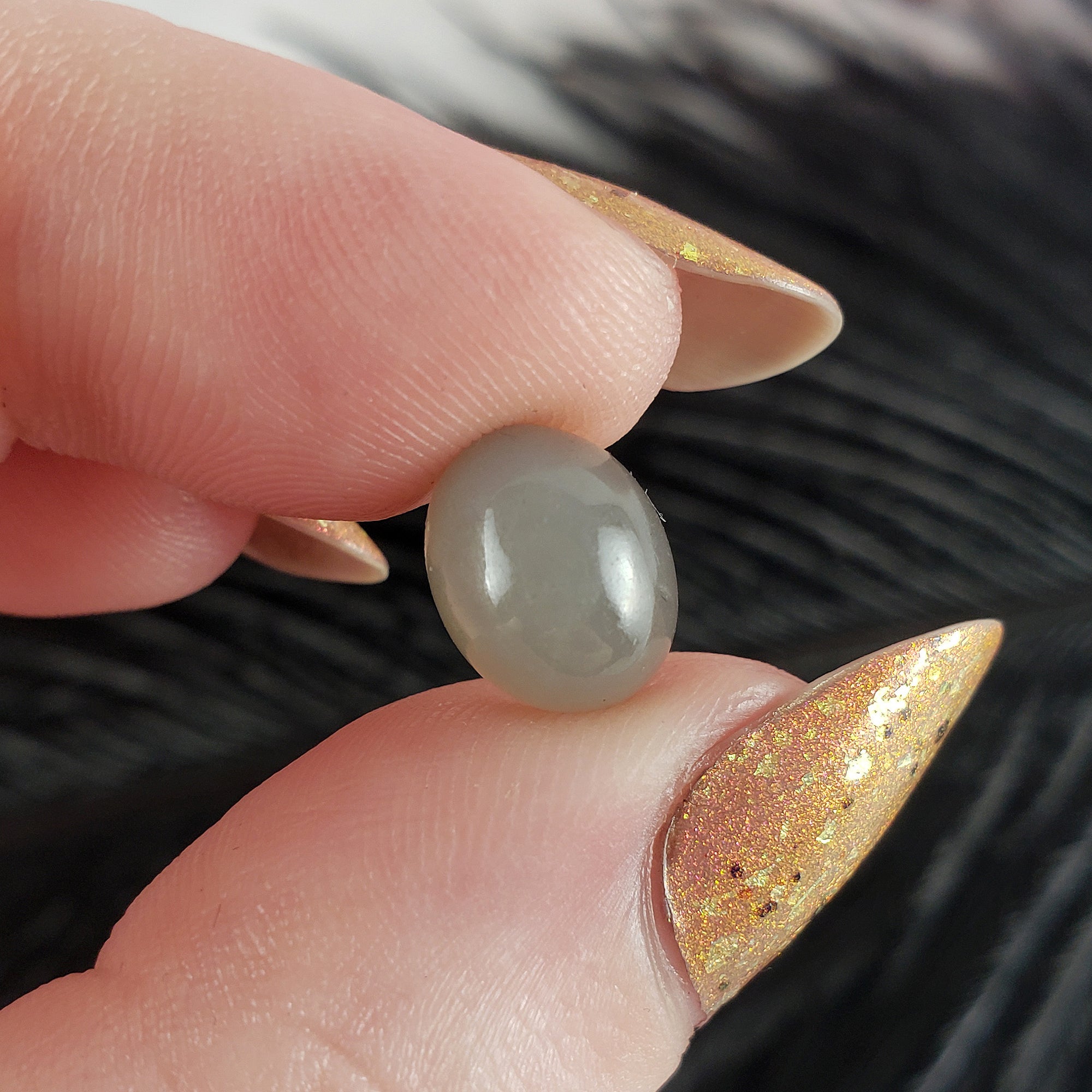 Unique 3.3 Carat Black Moonstone Crystal Cabochon Natural High Quality Gemstone | 10mm - 4