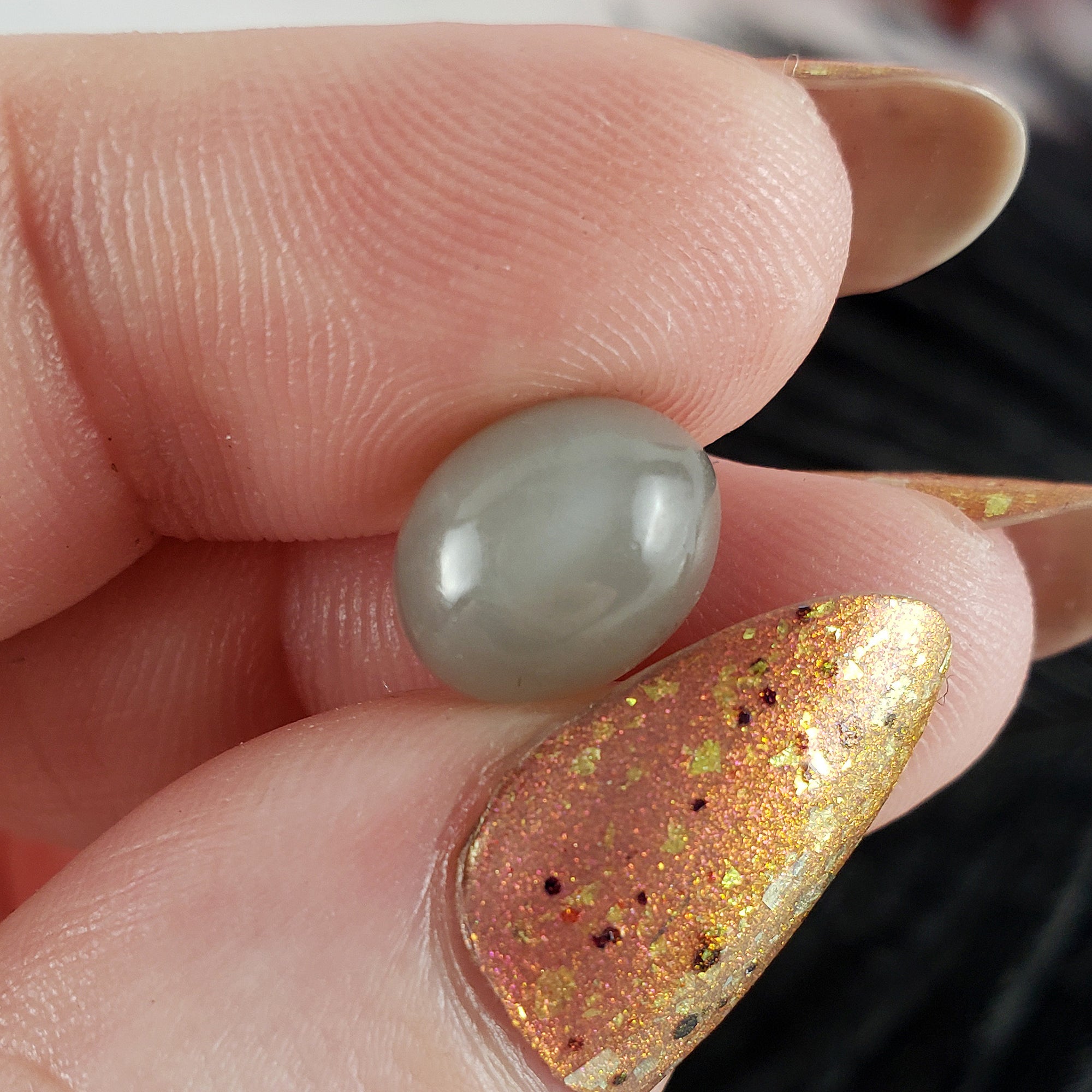 Unique 3.3 Carat Black Moonstone Crystal Cabochon Natural High Quality Gemstone | 10mm - 1