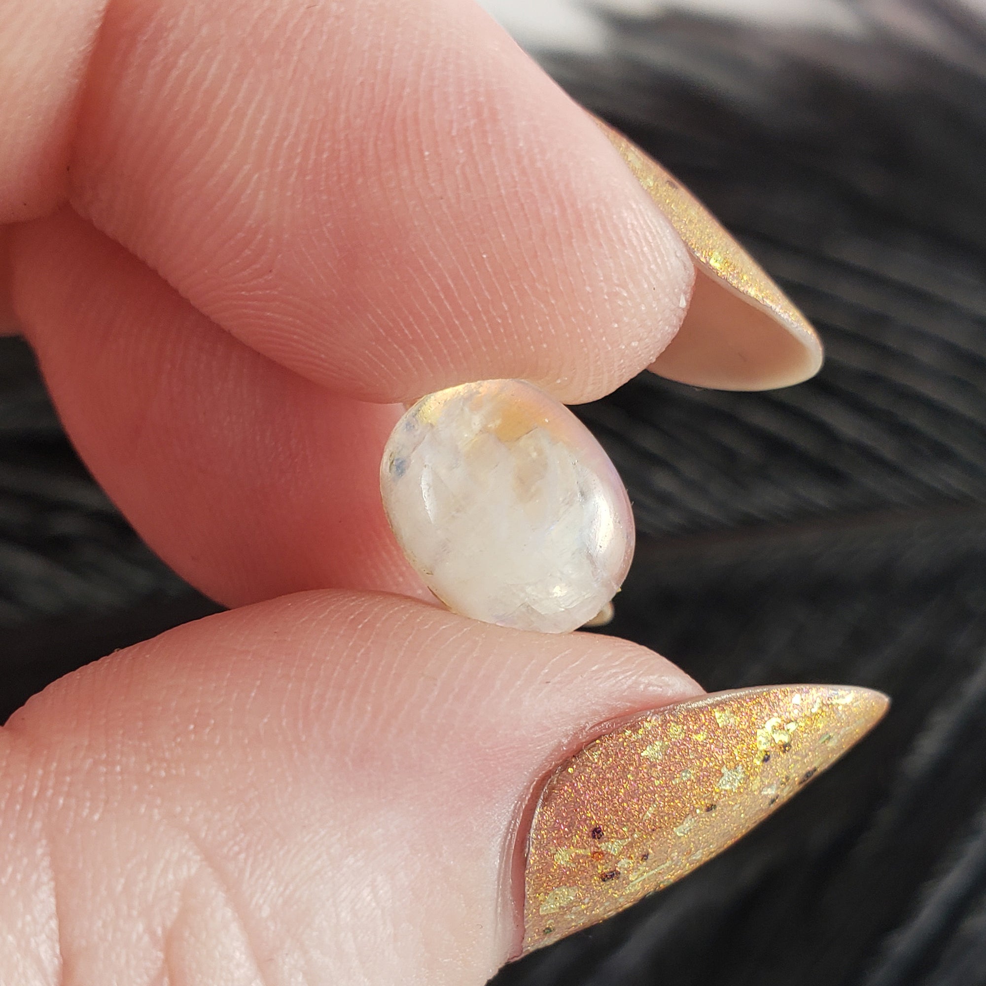 Unique 3 Carat Flashy Rainbow Moonstone Crystal Cabochon Natural High Quality Gemstone | Archive - 3