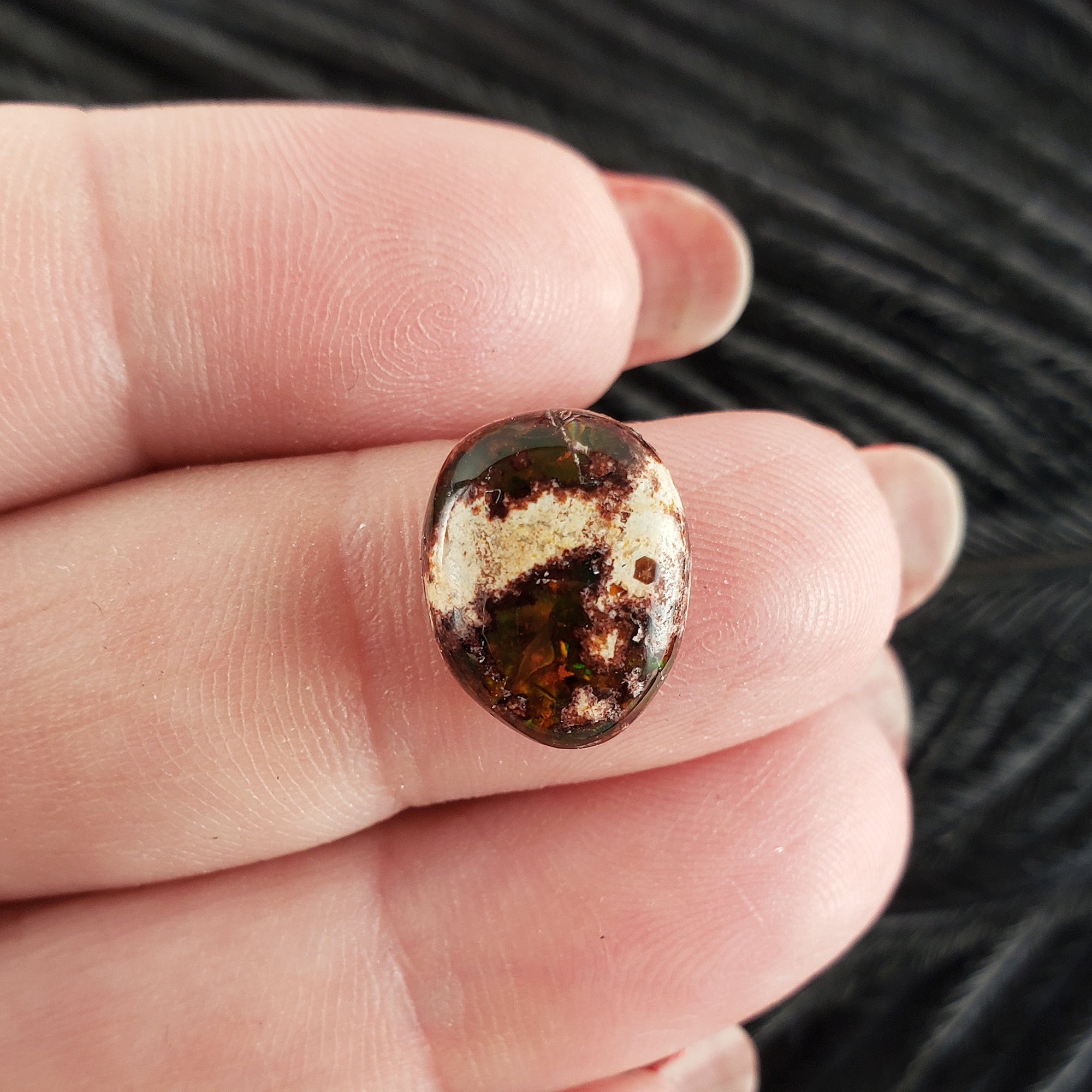 Unique Cantera Opal Stone Crystal Oval Gemstone Natural Gemstone Cabochon | 3.2 Carats - A