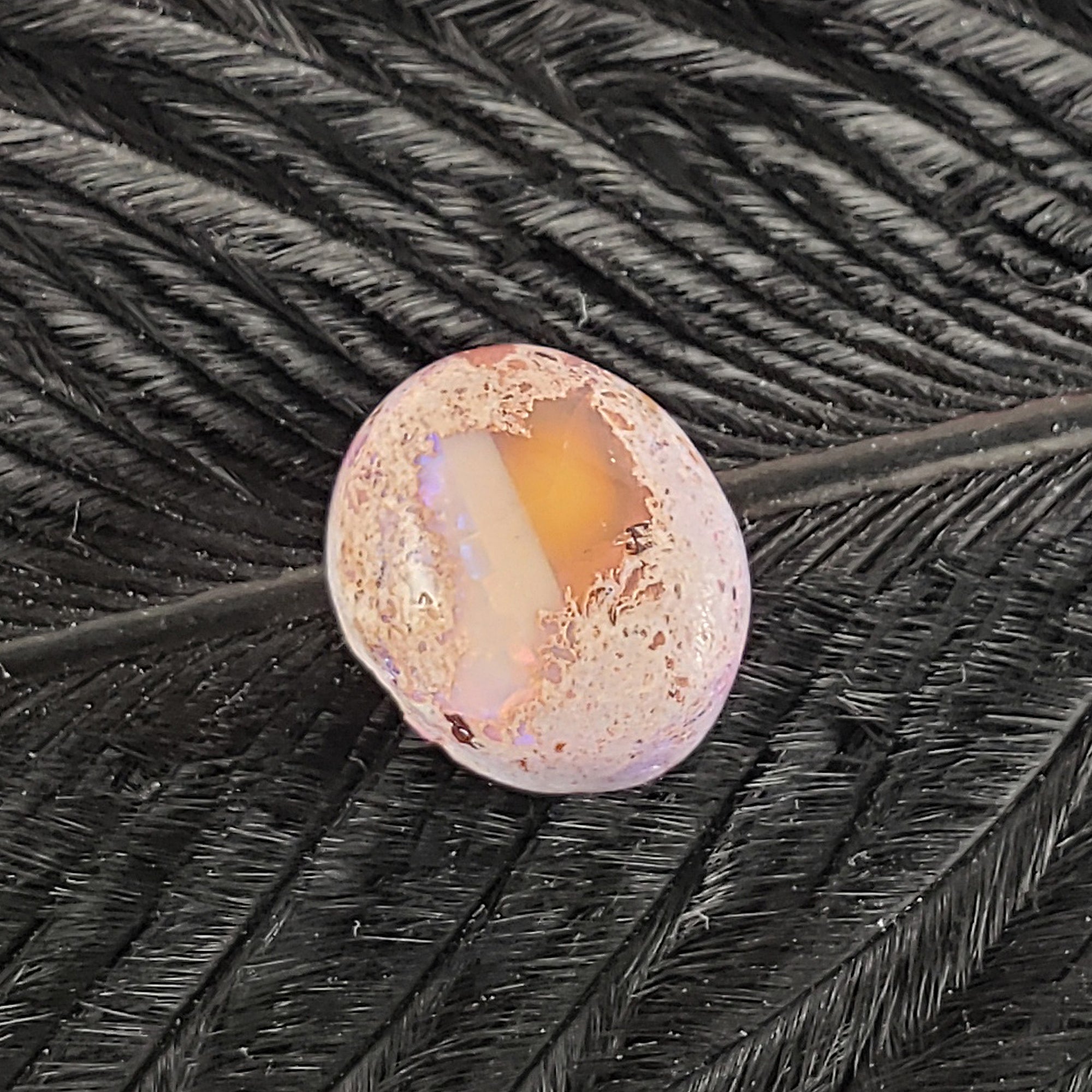 Unique Pink Cantera Opal Stone Crystal Oval Gemstone Natural Gemstone Cabochon | 3 Carats - 4