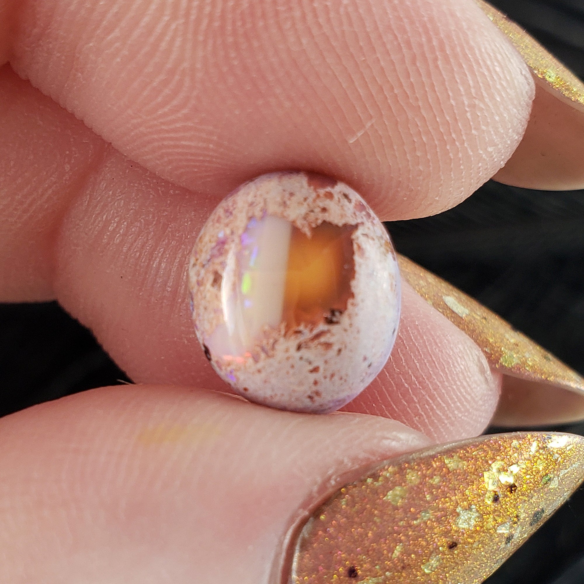 Unique Pink Cantera Opal Stone Crystal Oval Gemstone Natural Gemstone Cabochon | 3 Carats