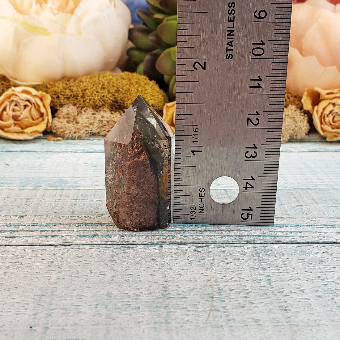 Small Garden Quartz Crystal Tower Obelisk - Unique - Height Measurement
