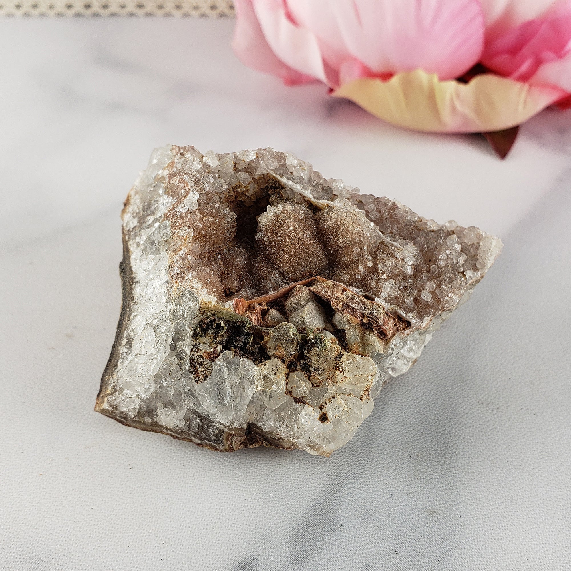 Unique Druzy Included Quartz Crystal Cluster Natural Gemstone | Oka