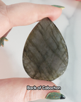 Unique 95 Carat Labradorite Cabochon Natural Gemstone Carving - Pineapple - Back of Gemstone Cabochon