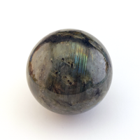 Unique Labradorite Crystal Sphere 57mm Gemstone Orb - Loki - White Background