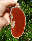 Unique Agate Stone Natural Crystal Sterling Silver Pendant - Tango