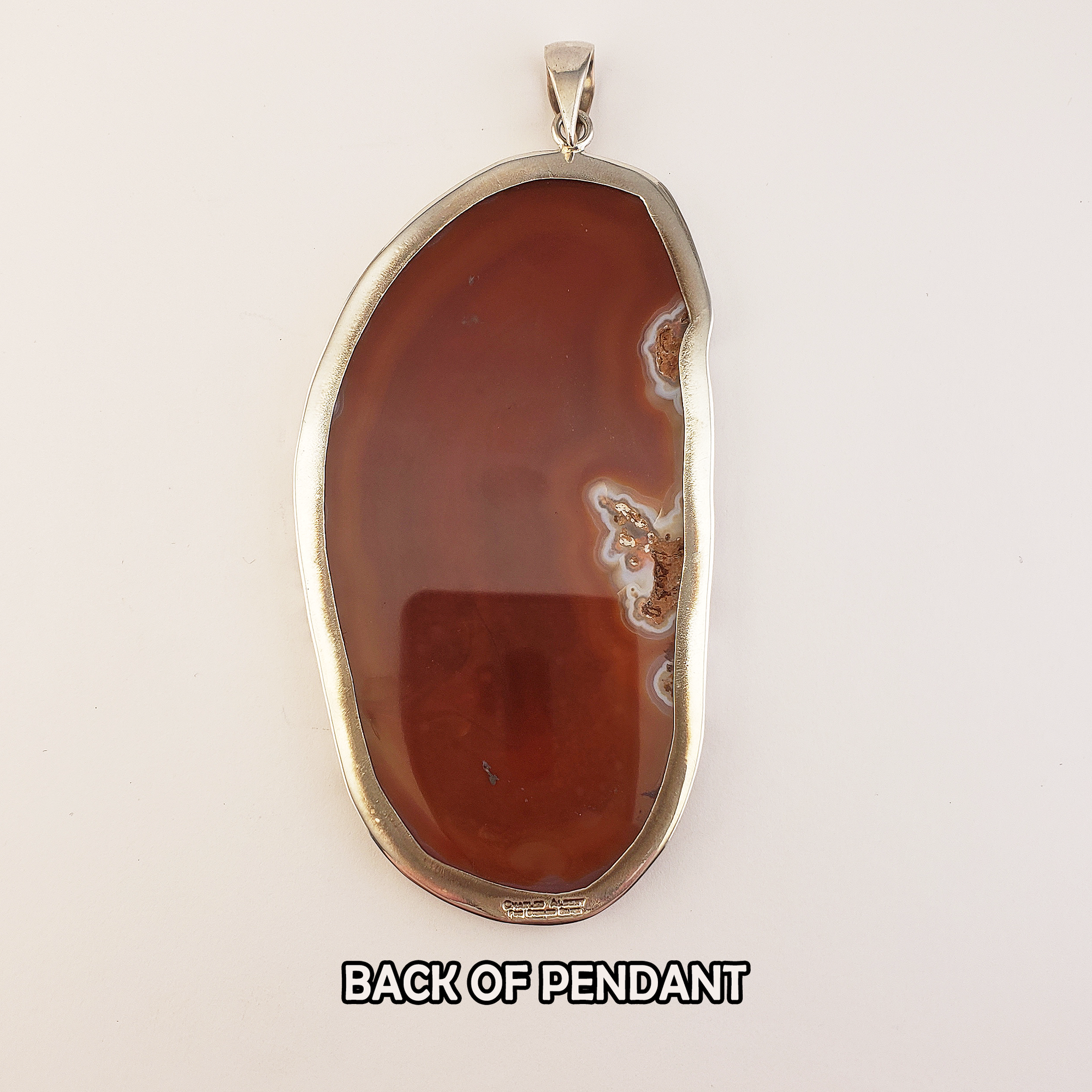 Unique Agate Stone Natural Crystal Sterling Silver Pendant - Tango