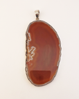 Unique Agate Stone Natural Crystal Sterling Silver Pendant - Tango