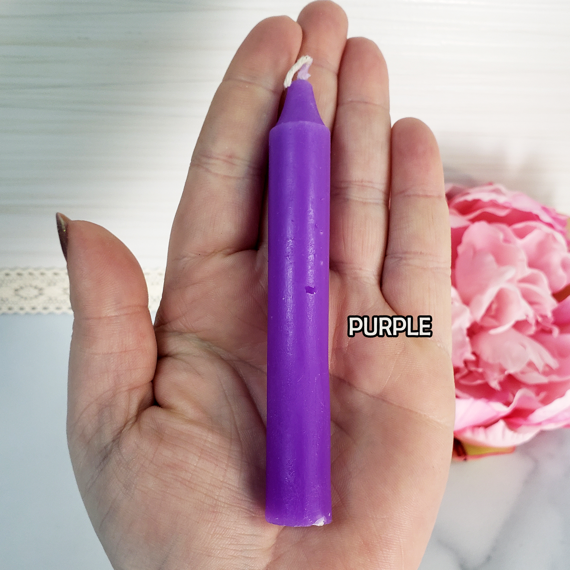 Colorful Paraffin Wax Chime Candle for Candle Magic &amp; Rituals | Choose Your Color - Purple Candle