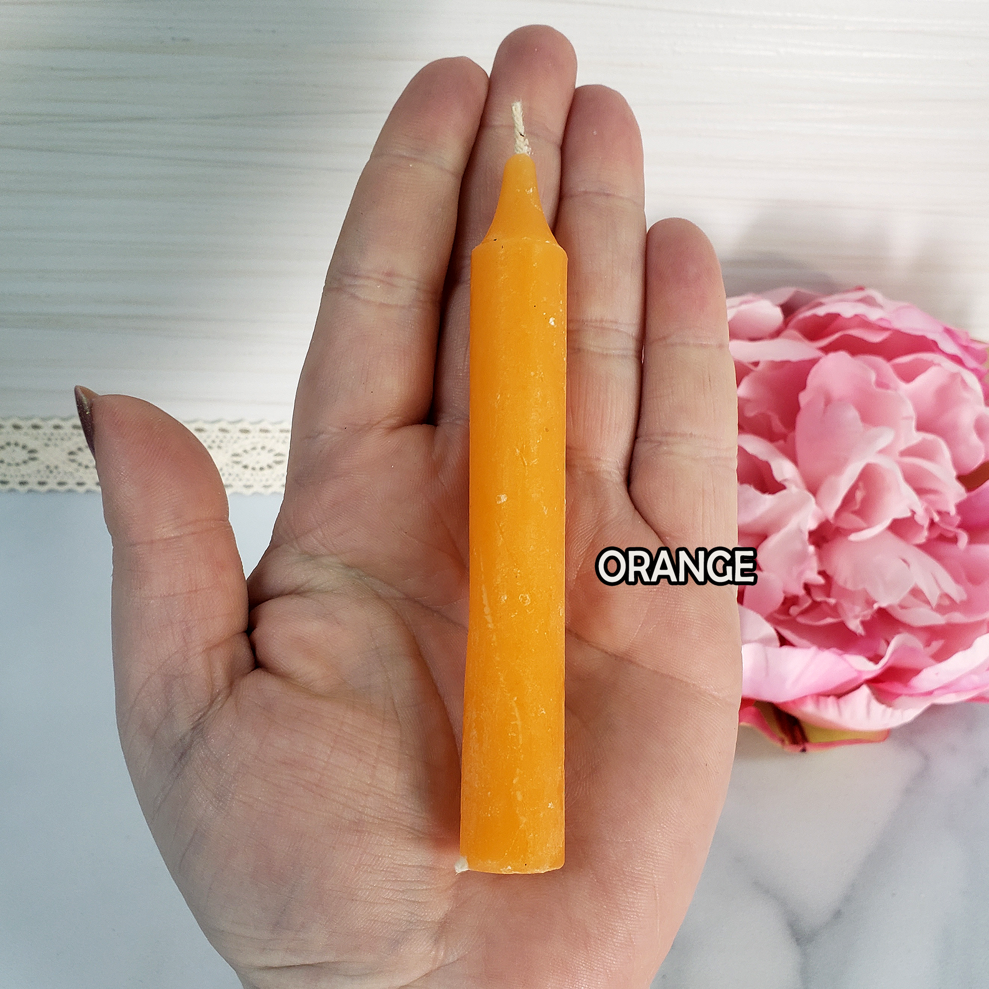 Colorful Paraffin Wax Chime Candle for Candle Magic & Rituals | Choose Your Color - Orange Candle