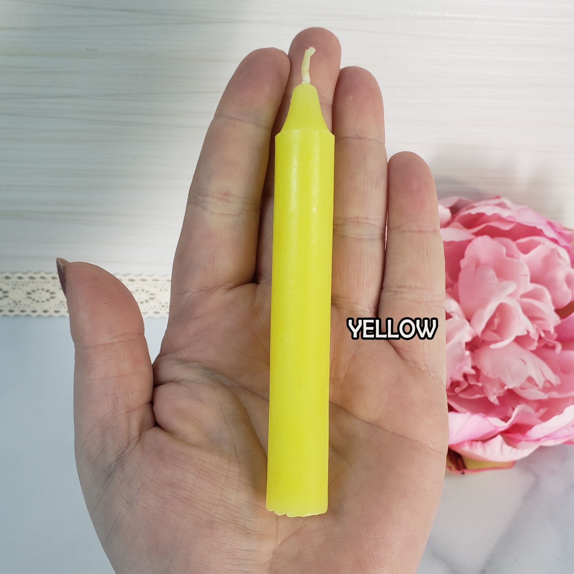 Colorful Paraffin Wax Chime Candle for Candle Magic & Rituals | Choose Your Color - Yellow Candle