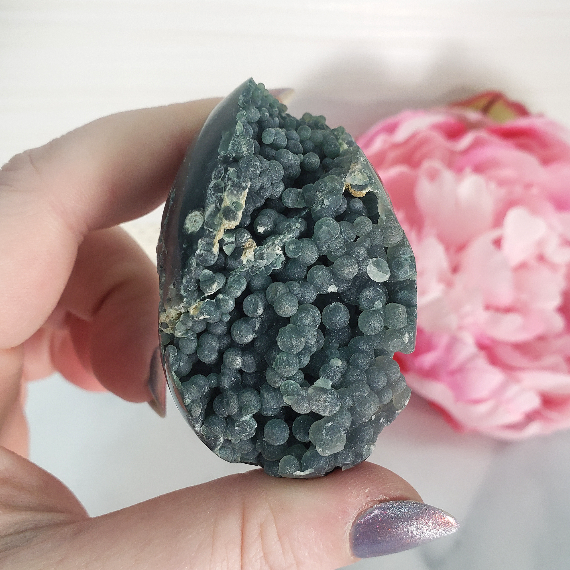 Unique Grape Agate Botryoidal Chalcedony Natural Crystal Cluster Semi-Polished Egg | Valiant