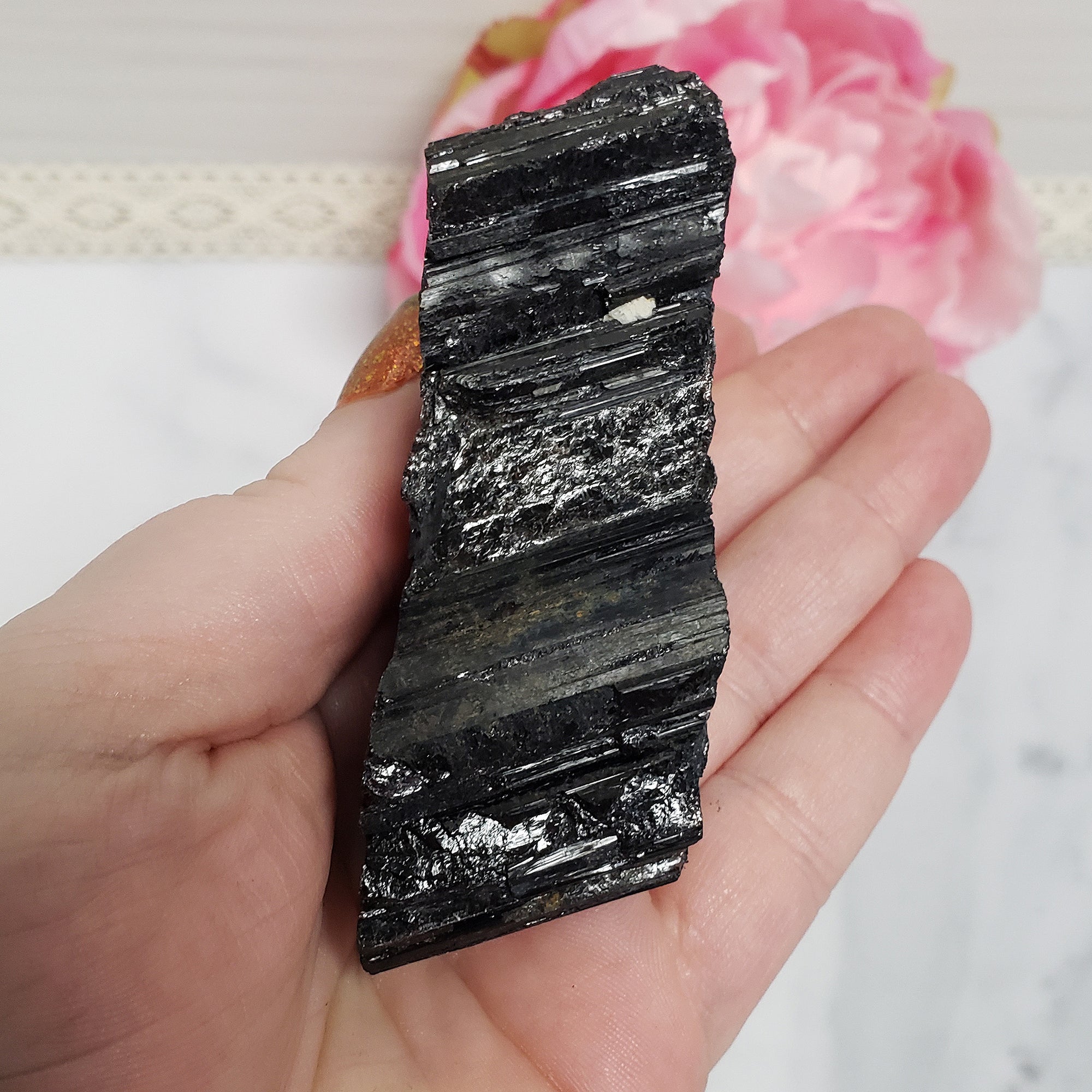 Unique Large Raw Black Tourmaline Crystal Natural Rough Gemstone | Valiant - 2