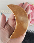 Unique Aragonite Crystal Crescent Moon Tile Natural Gemstone Carving | Waning - 1