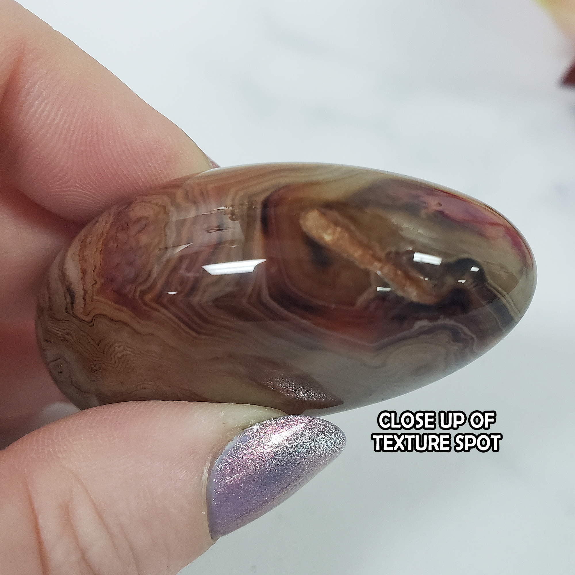 Unique Banded Agate Stone Natural Crystal Freeform Palm Stone | Warlock - 5