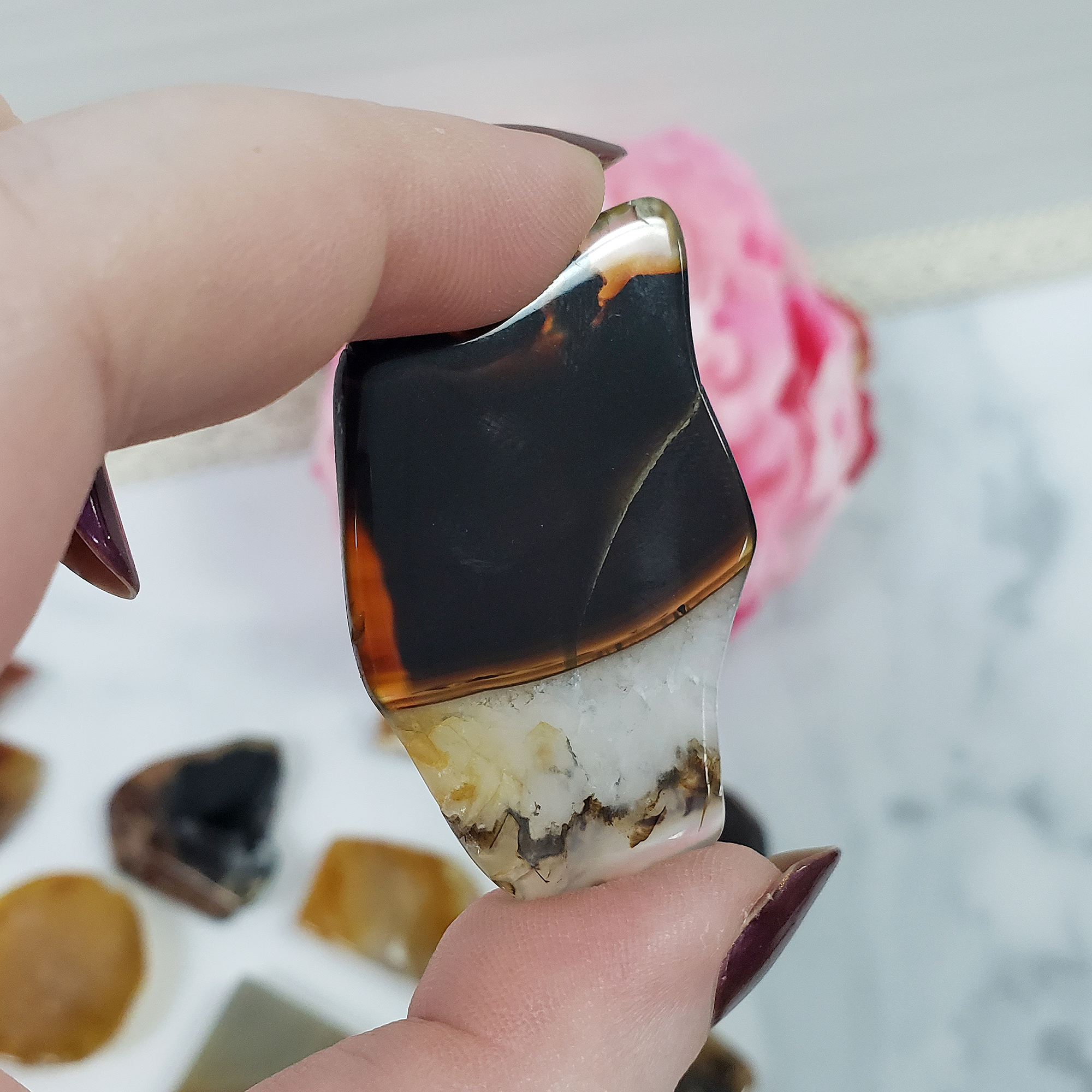 Natural Agate Slice Natural Stone Slab Gemstone Slice | SMALL - 1