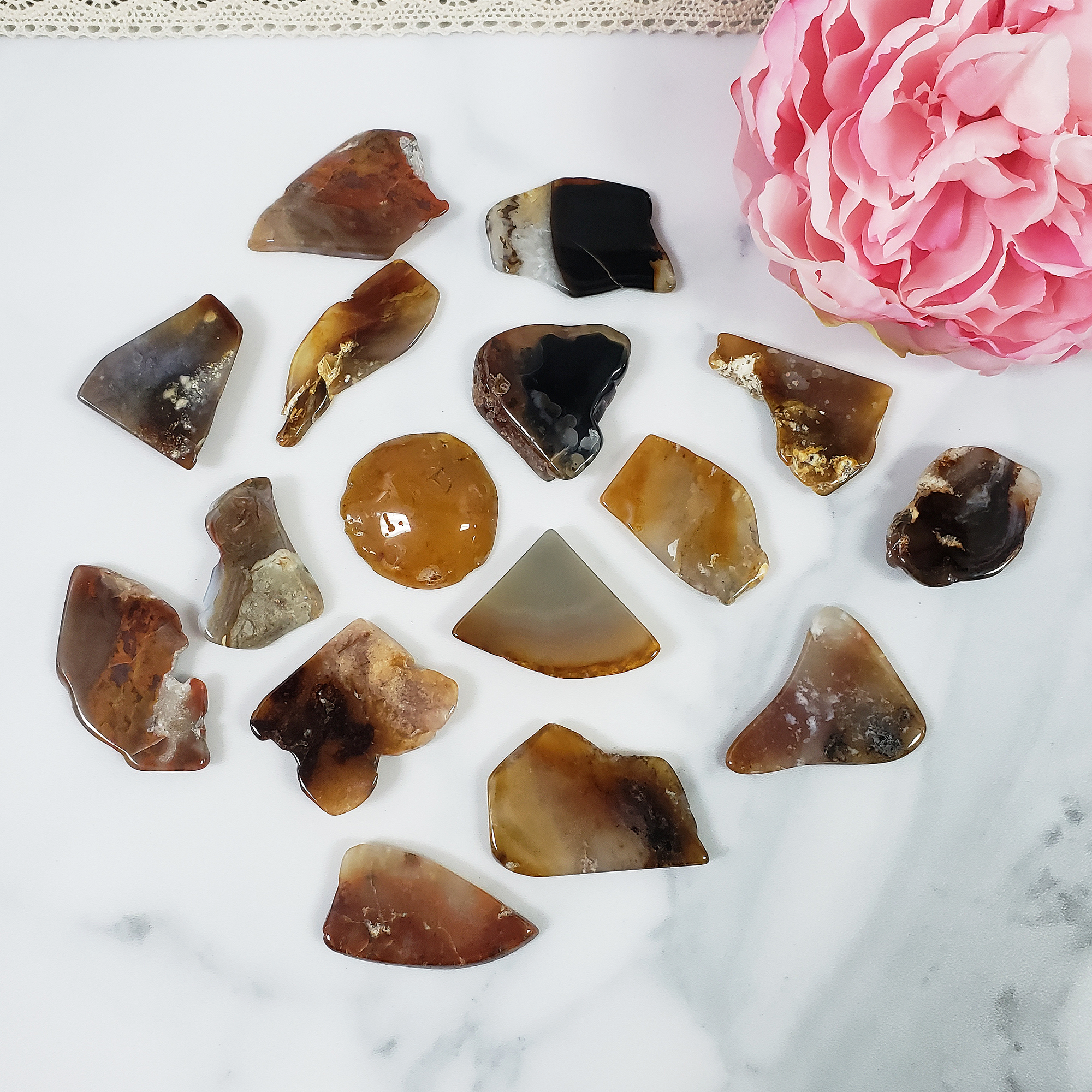 Natural Agate Slice Natural Stone Slab Gemstone Slice | SMALL