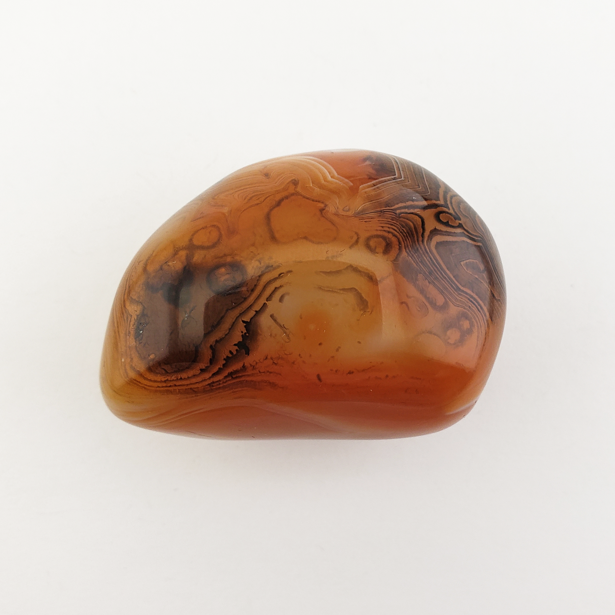 Unique Banded Carnelian Agate Stone Natural Crystal Freeform Palm Stone | Warrior - 3