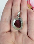 Unique Watermelon Tourmaline Crystal Natural Gemstone Sterling Silver Pendant | October - 2