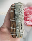 White Sage Smudge Stick with Palo Santo Wood | Smudging Sage for Spiritual Cleansing - In Hand 3