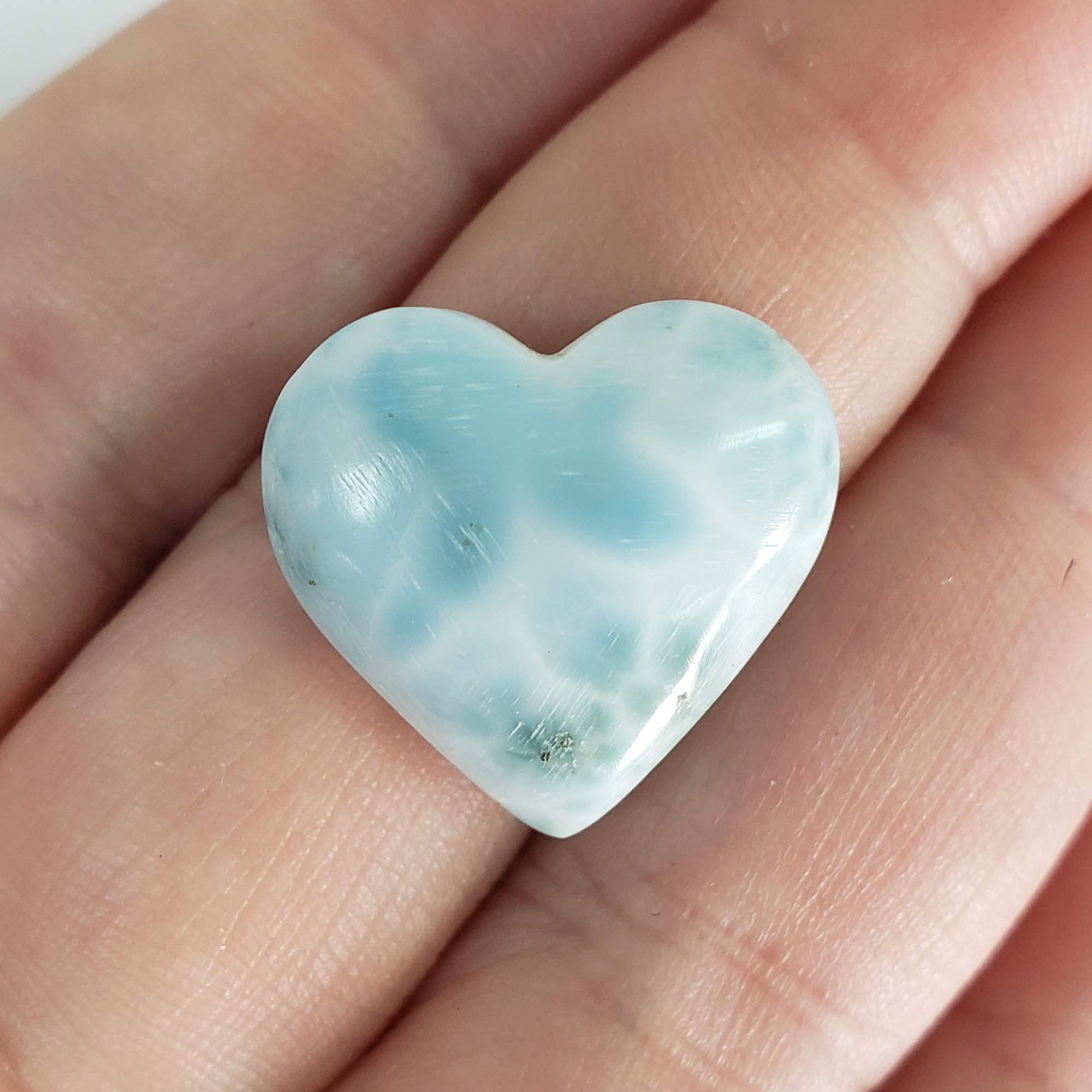 Unique High Quality Larimar Stone Heart Natural Gemstone Cabochon | Wunjo - 4