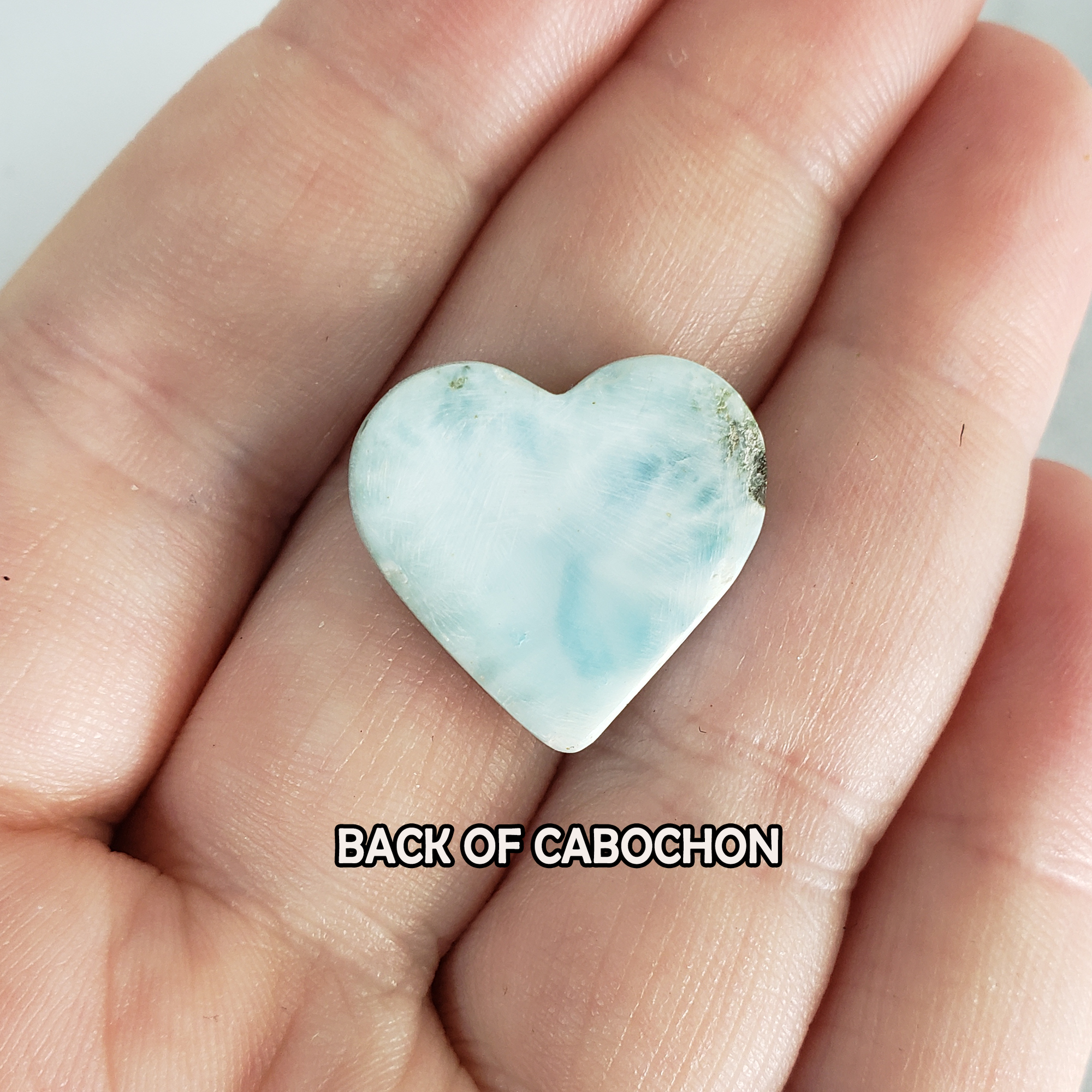 Unique High Quality Larimar Stone Heart Natural Gemstone Cabochon | Wunjo - 1