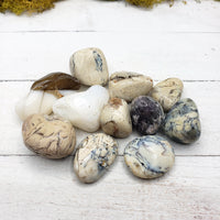 white opal stones on display