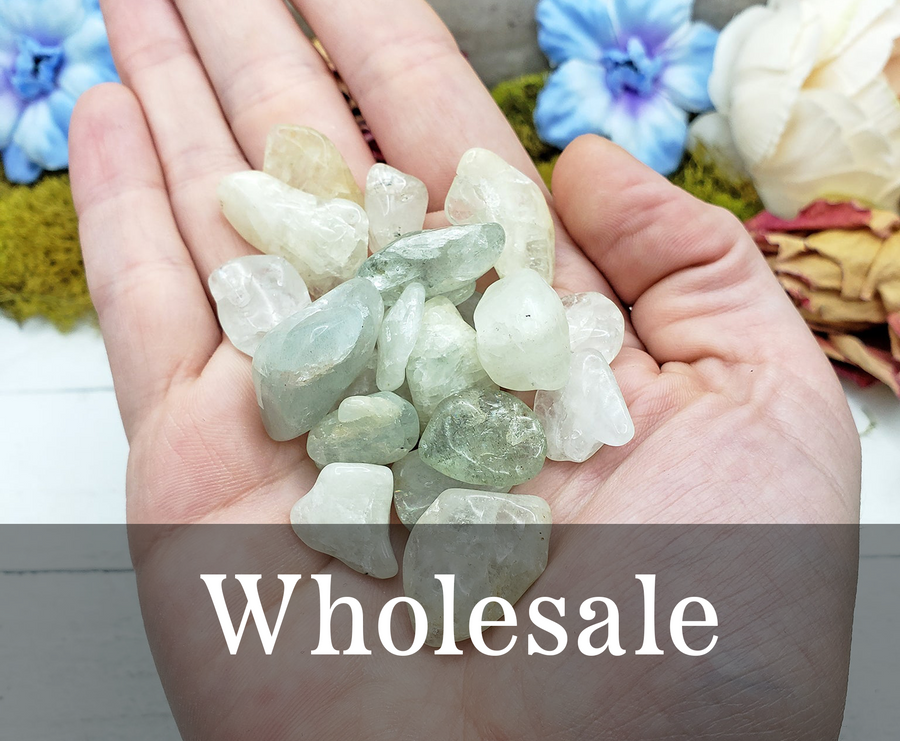 WHOLESALE BULK LOT Pale Aquamarine Natural Tumbled Freeform Gemstone - 20 Pieces