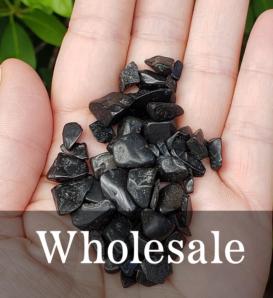 WHOLESALE BULK LOT Black Tourmaline Gemstone Chips - 8 Ounces