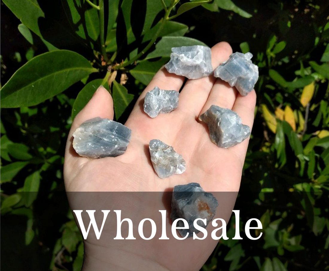 WHOLESALE BULK LOT Blue Calcite Raw Rough Natural Gemstone Cluster - 20 Pieces