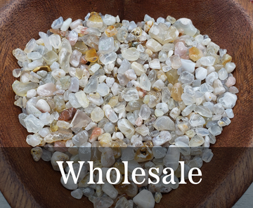WHOLESALE BULK LOT - Cherry Blossom Flower Plume Agate Gemstone Chips - 8 Ounces