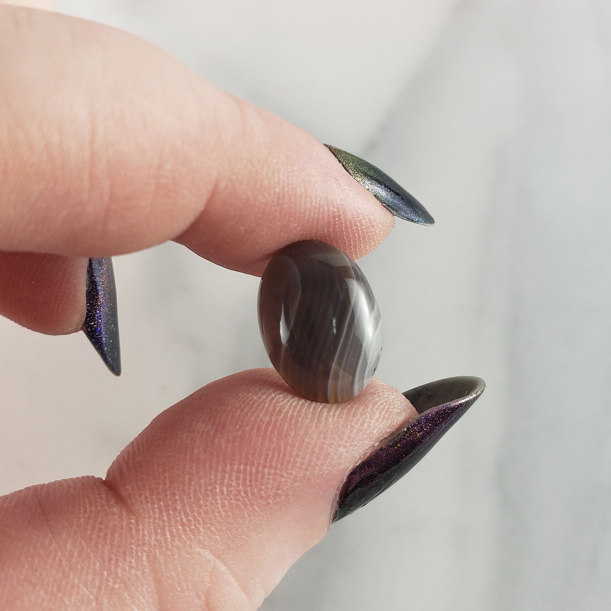 Unique 4.5 Carat Botswana Agate Crystal Cabochon Natural Oval Gemstone Carving | Yasha - 2