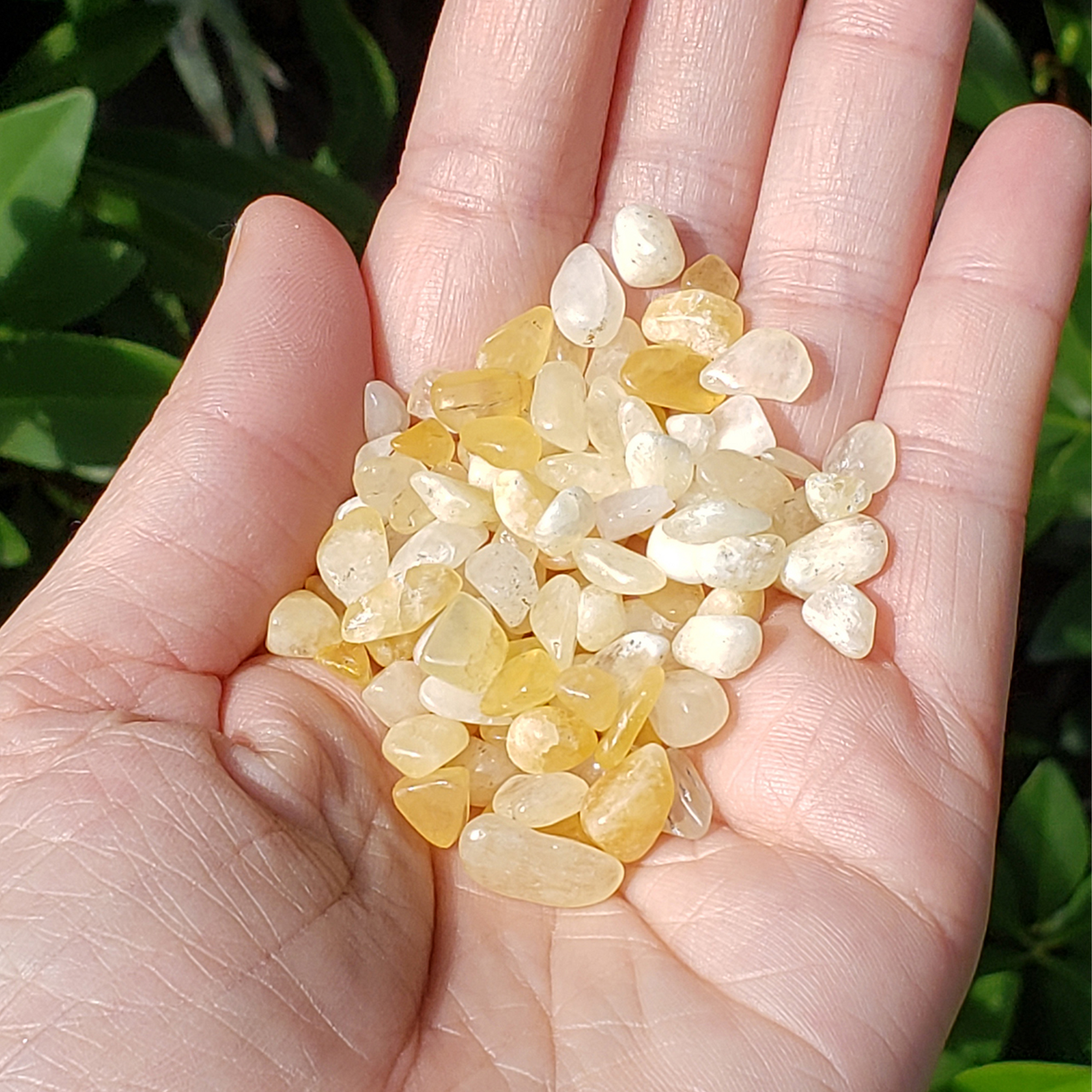 Yellow Calcite Crystal Natural Gemstone Chips By the Ounce - 1