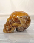Golden Yellow Fluorite Gemstone Skull