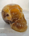 Golden Yellow Fluorite Gemstone Skull