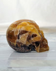 Golden Yellow Fluorite Gemstone Skull