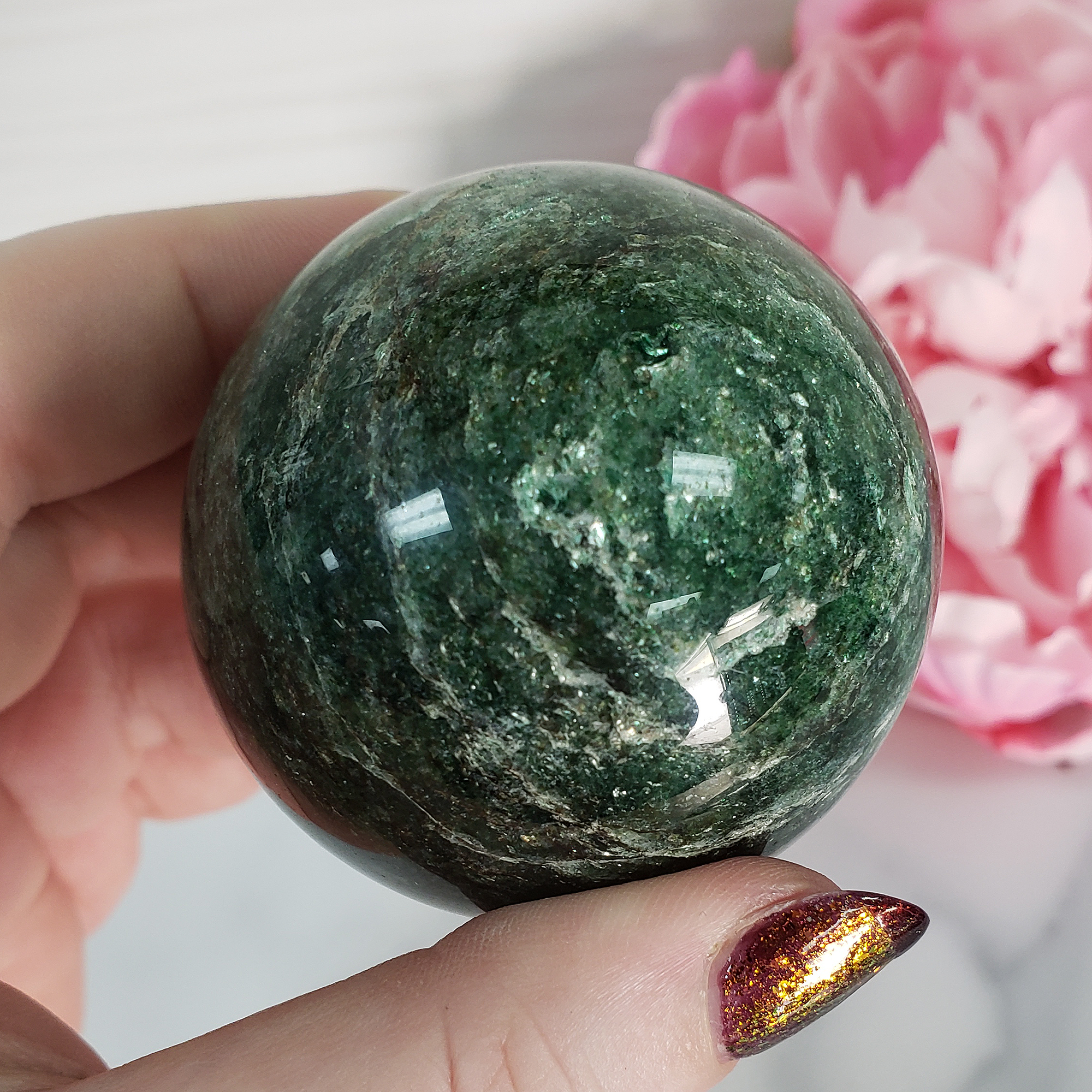 Unique 52mm High Quality Green Aventurine Crystal Sphere Natural Gemstone Orb | Adh