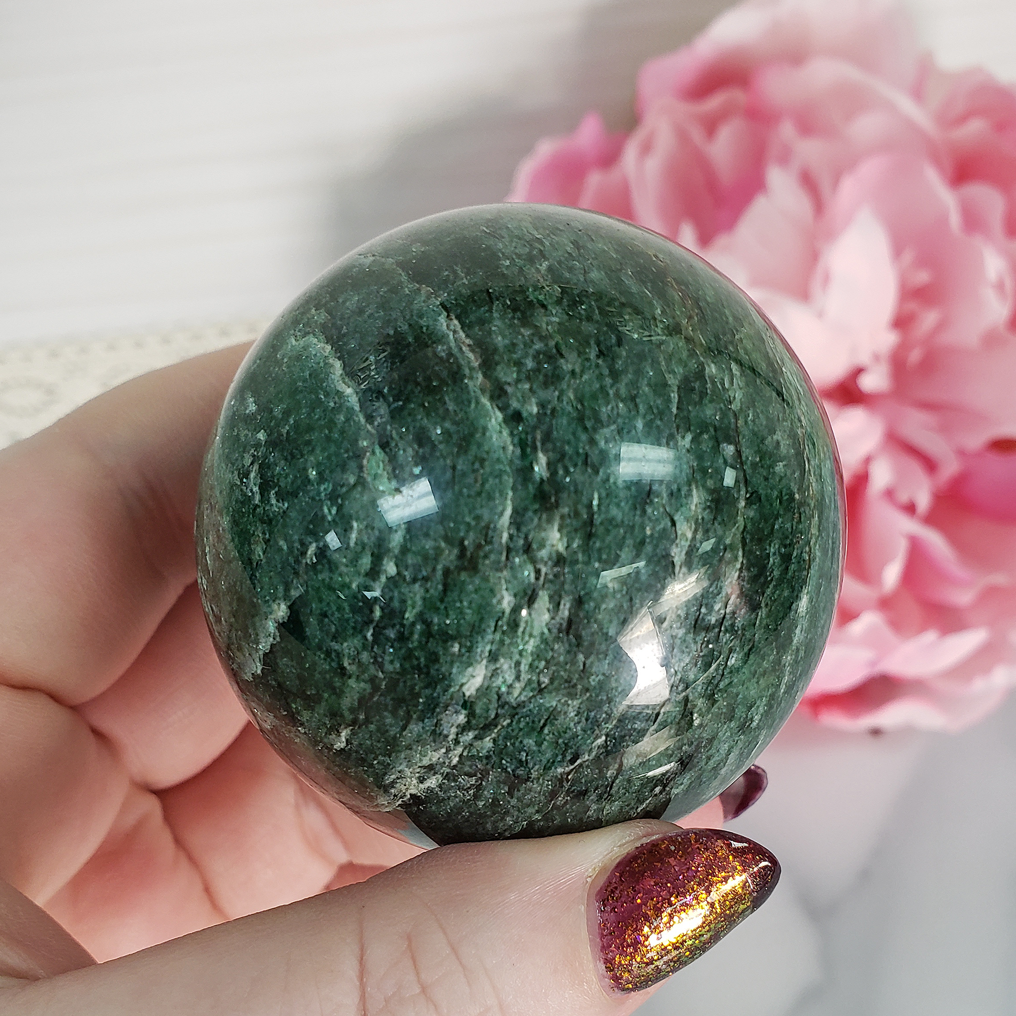 Unique 52mm High Quality Green Aventurine Crystal Sphere Natural Gemstone Orb | Adh - 1