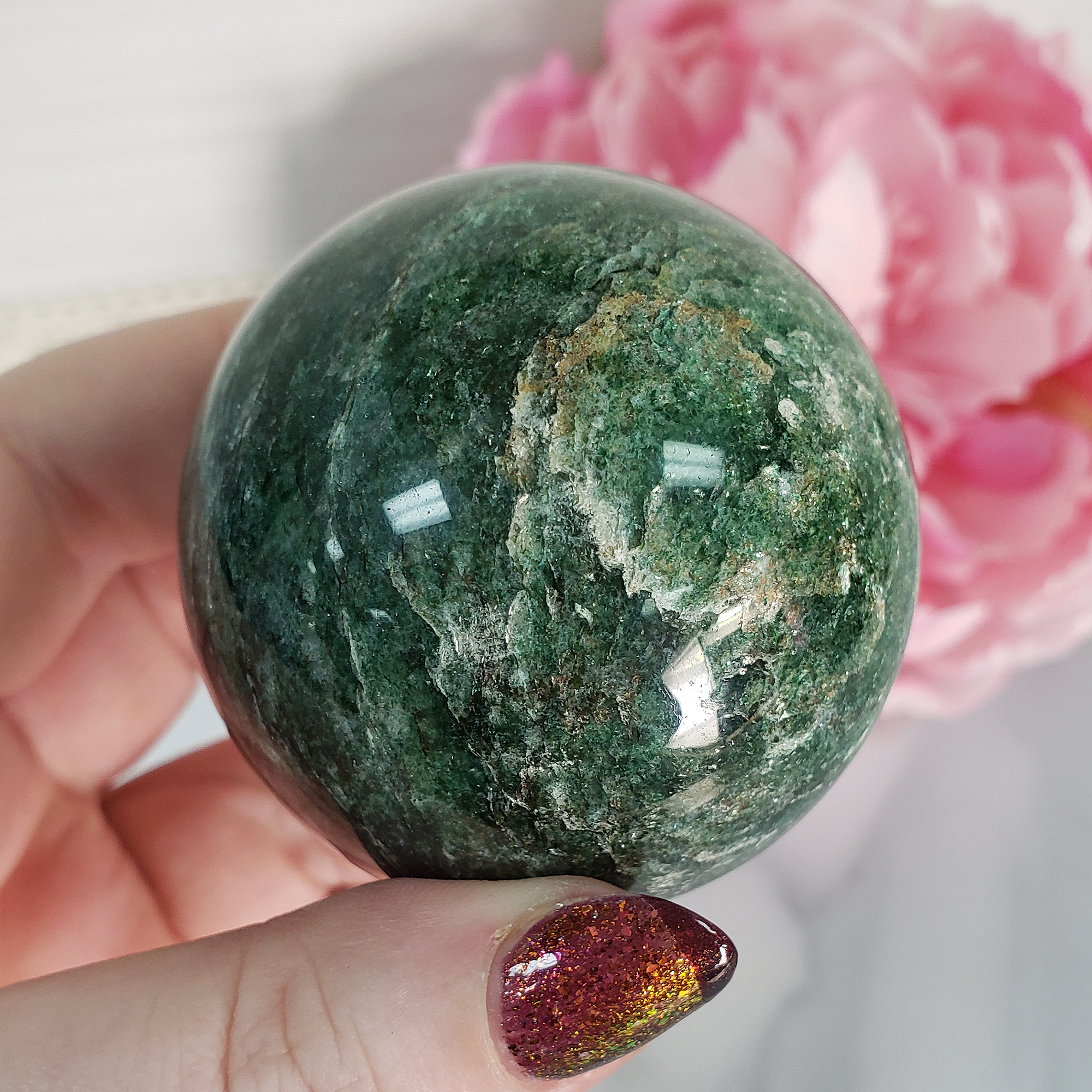 Unique 52mm High Quality Green Aventurine Crystal Sphere Natural Gemstone Orb | Adh - 3