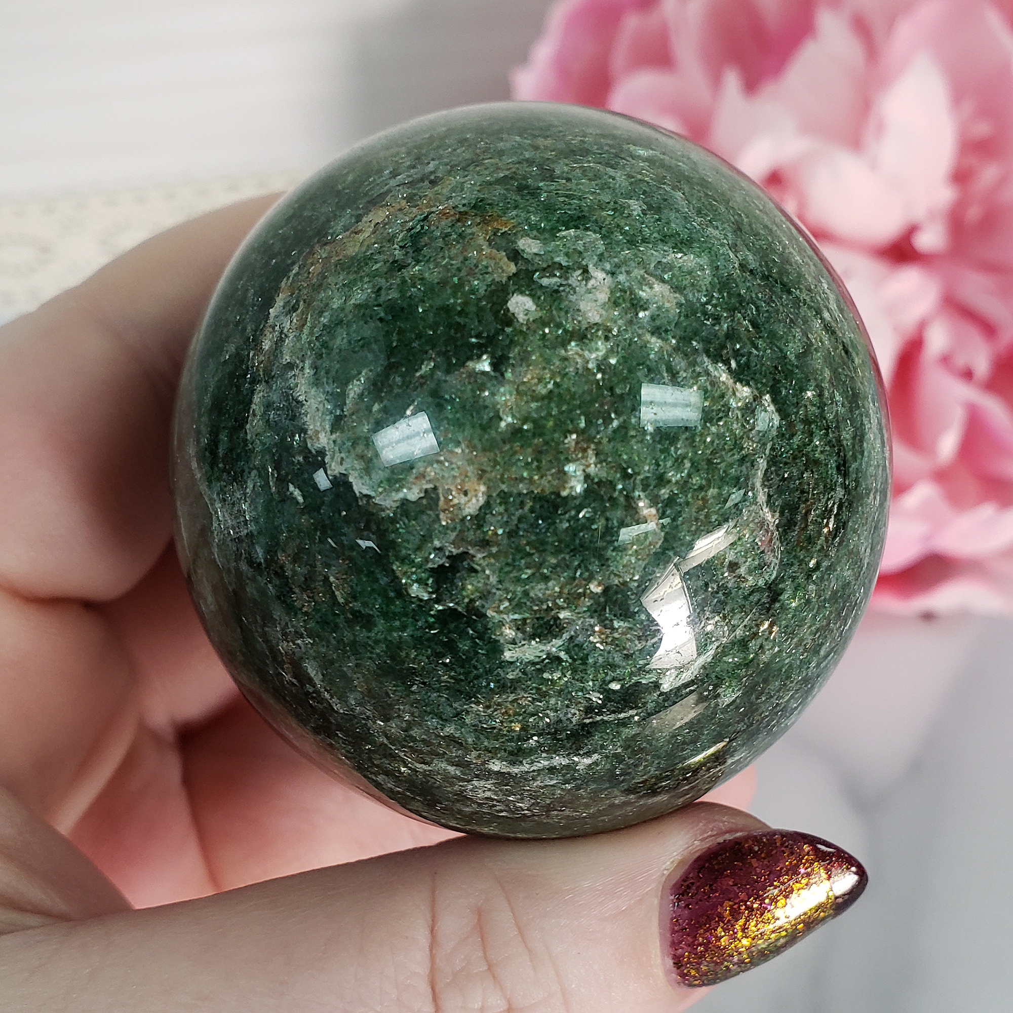 Unique 52mm High Quality Green Aventurine Crystal Sphere Natural Gemstone Orb | Adh - 4