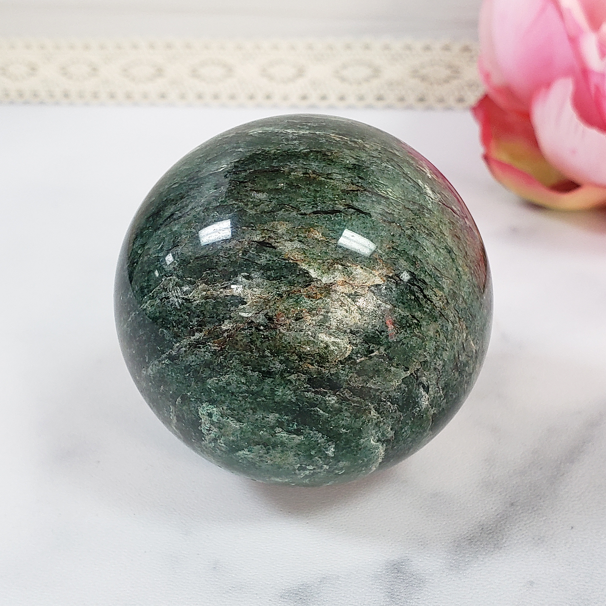 Unique 52mm High Quality Green Aventurine Crystal Sphere Natural Gemstone Orb | Adh